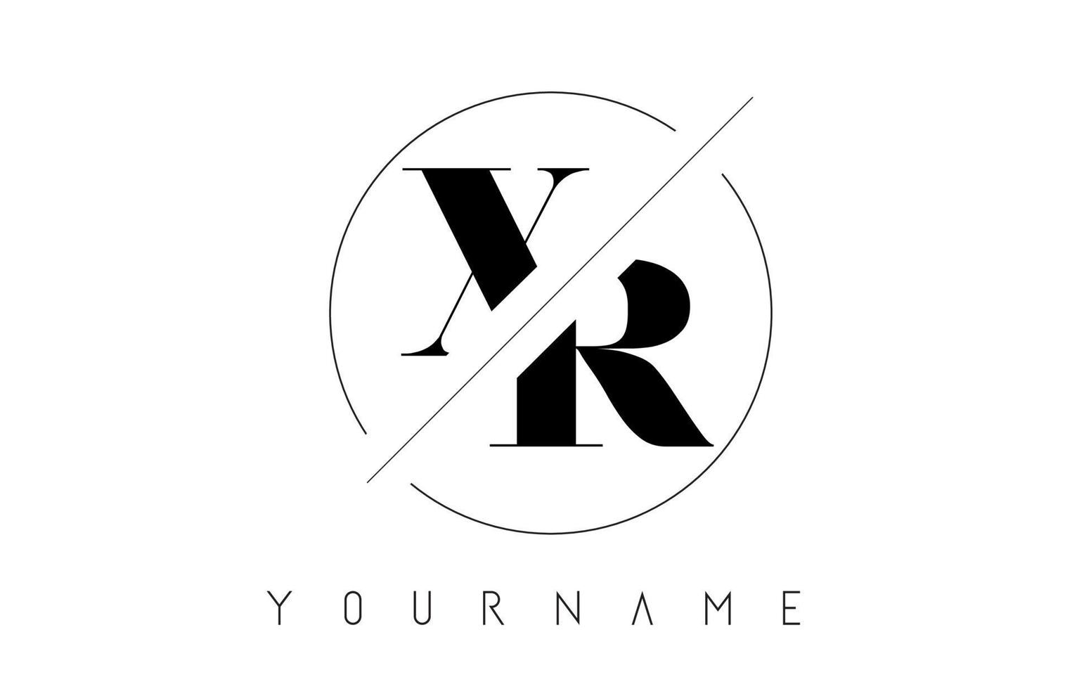 XR Letter Logo with Cutted and Intersected Design vector