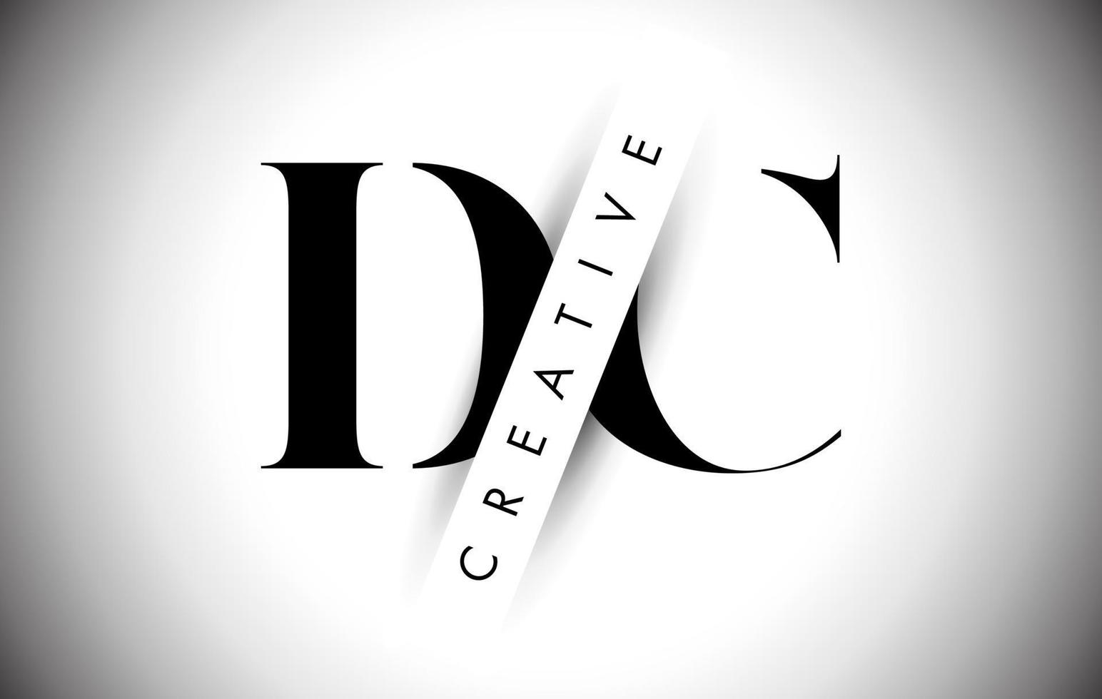 DC D C Letter Logo with Creative Shadow Cut and Overlayered Text Design. vector
