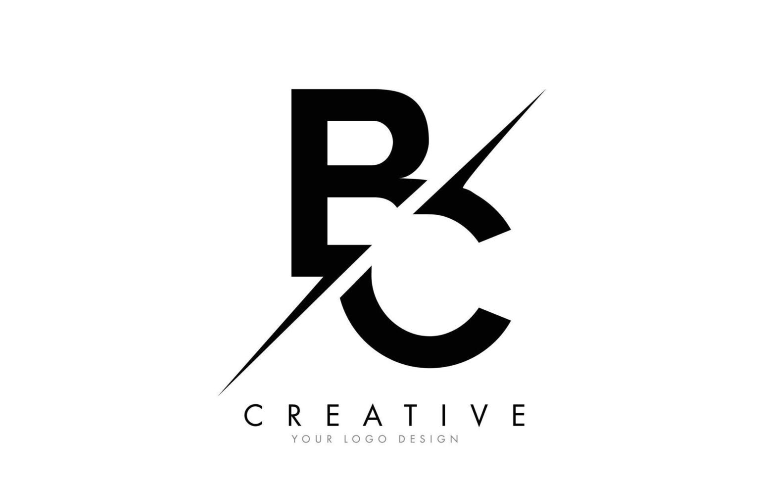 BC B C Letter Logo Design with a Creative Cut. vector