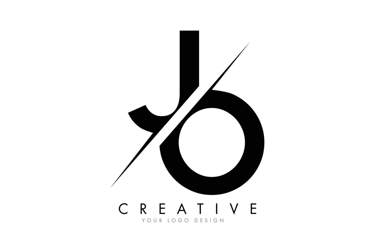 JO J O Letter Logo Design with a Creative Cut. vector