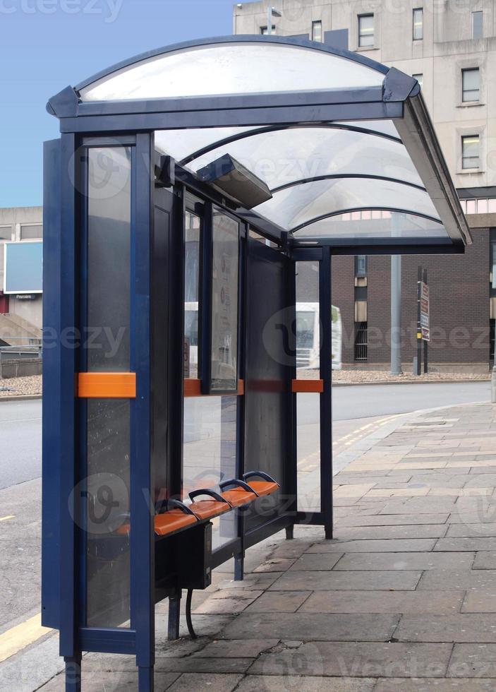 Empty bus stop photo