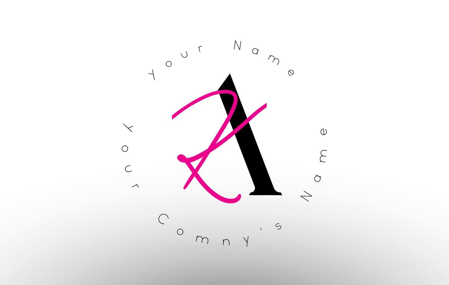 Logotipo de vector de monograma minimalista de firma de letra ak. icono de ak simple con patrón de nombre circular.