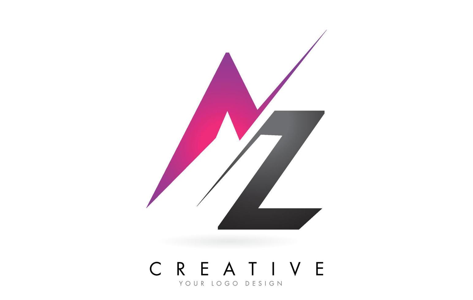 AZ A Z Letter Logo with Colorblock Design and Creative Cut. vector