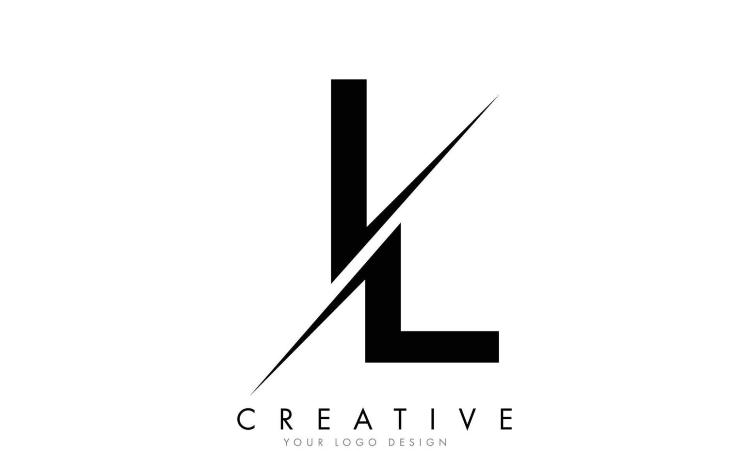 IL I L Letter Logo Design with a Creative Cut. vector