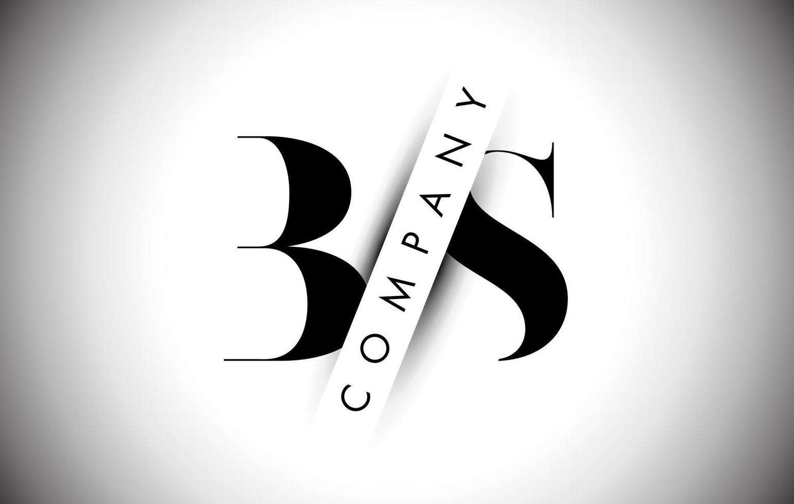 BS B S Letter Logo with Creative Shadow Cut and Overlayered Text Design. vector