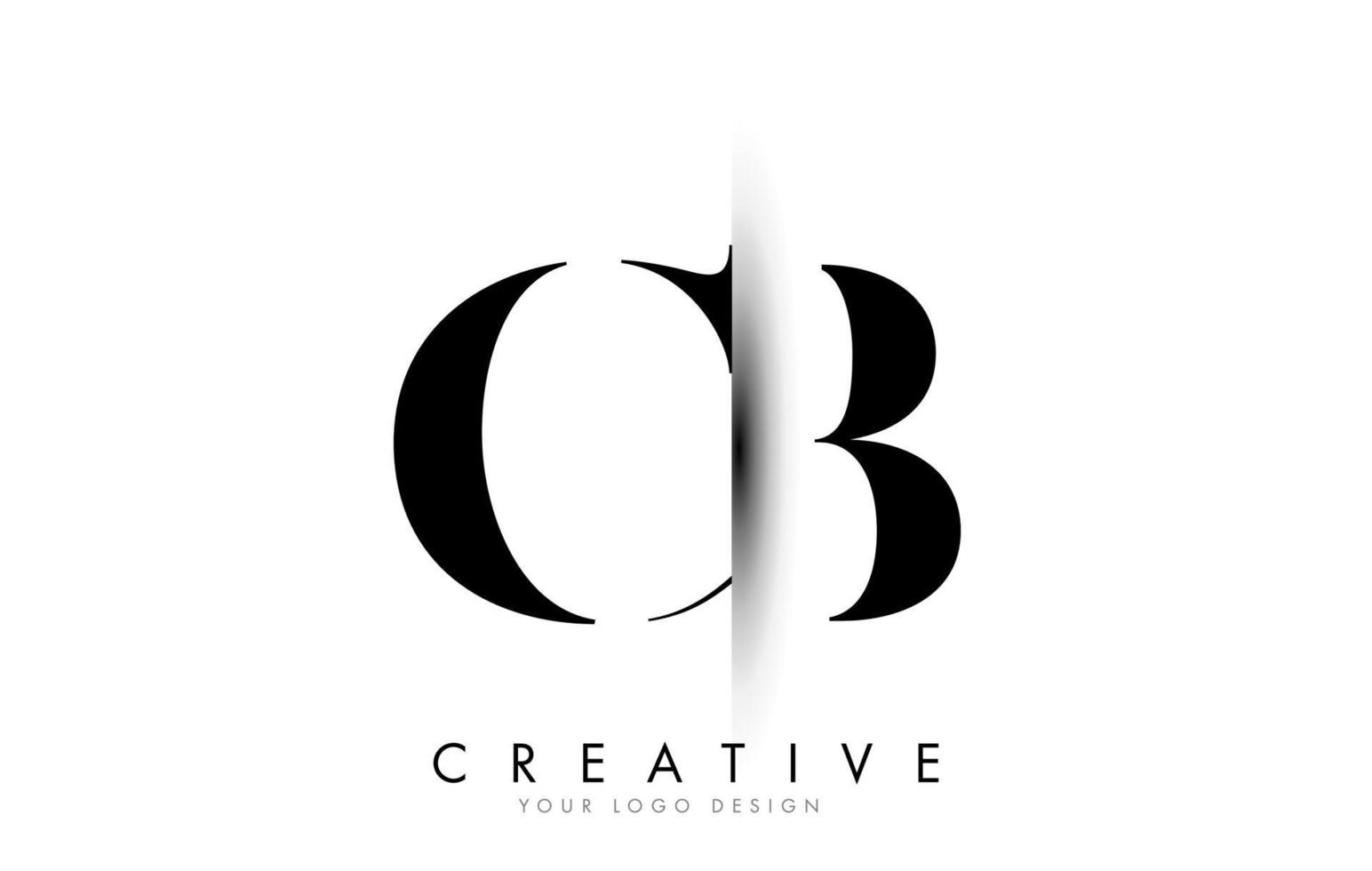 CB C B Letter Logo with Creative Shadow Cut Design. vector