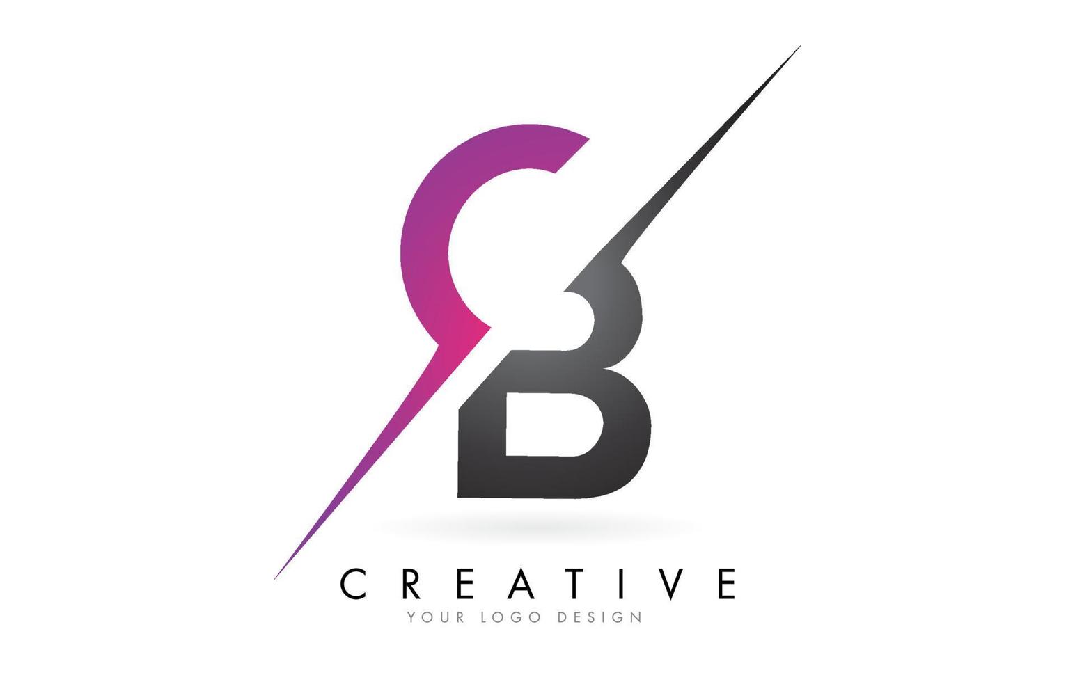 CB C B Letter Logo with Color block Design and Creative Cut. vector
