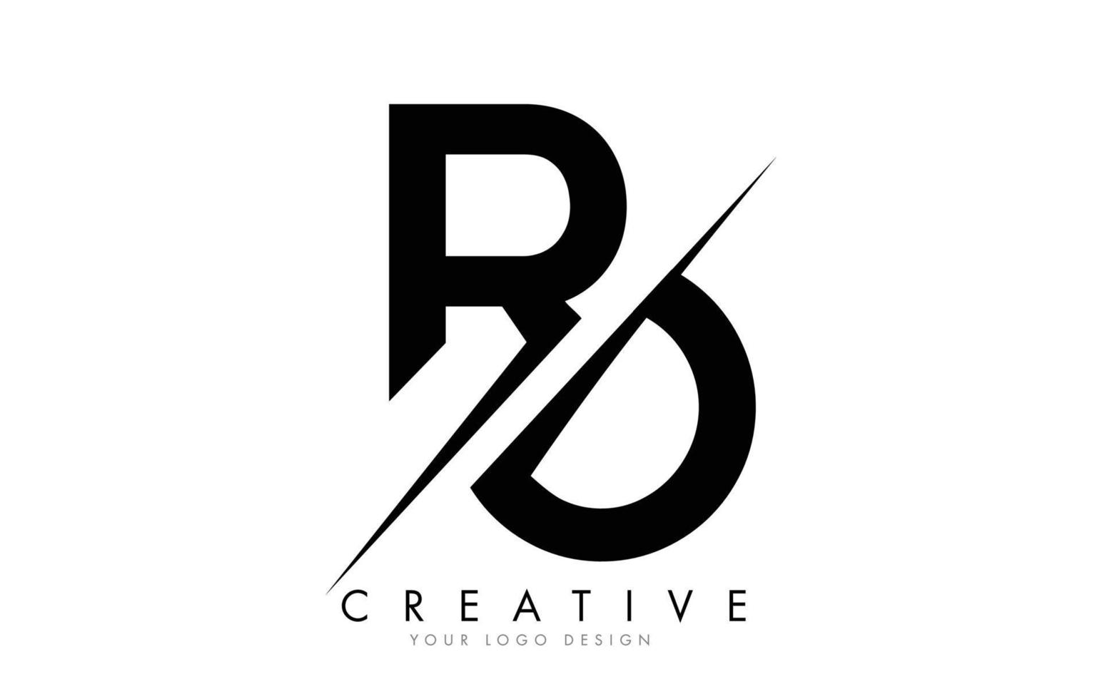 diseño de logotipo de letra ro ro con un corte creativo. vector