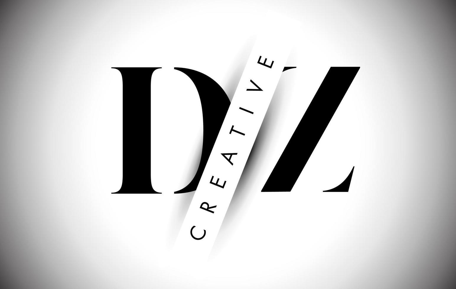 DZ D Z Letter Logo with Creative Shadow Cut and Overlayered Text Design. vector