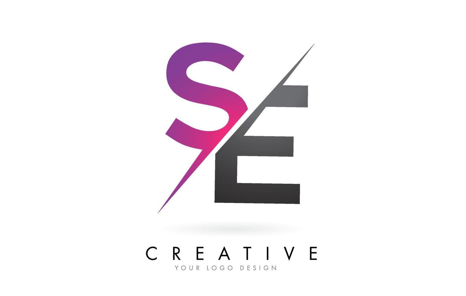 SE S E Letter Logo with Colorblock Design and Creative Cut. vector