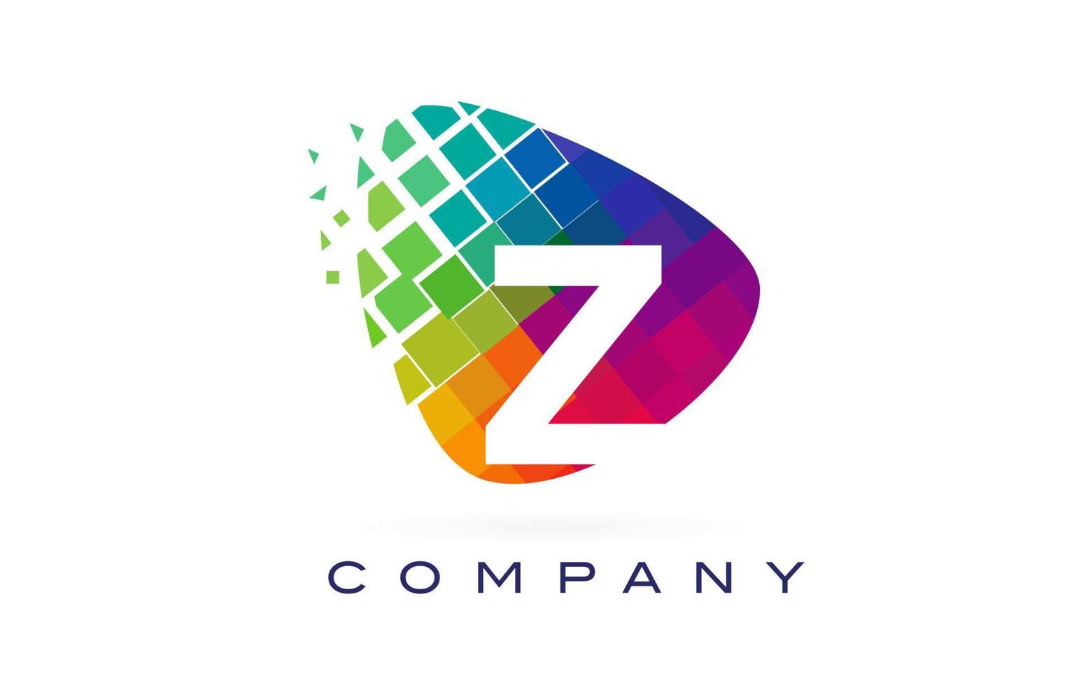 Letter Z Colourful Rainbow Logo Design. vector