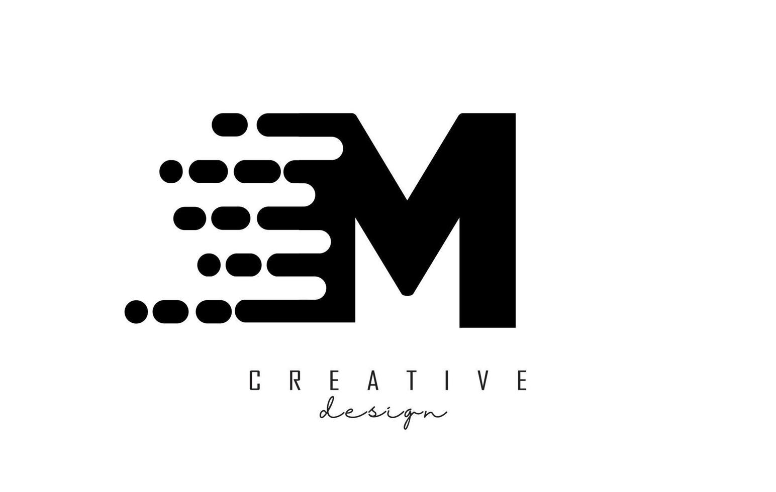 Geometric and dynamic letter M logo design with movement effect. vector