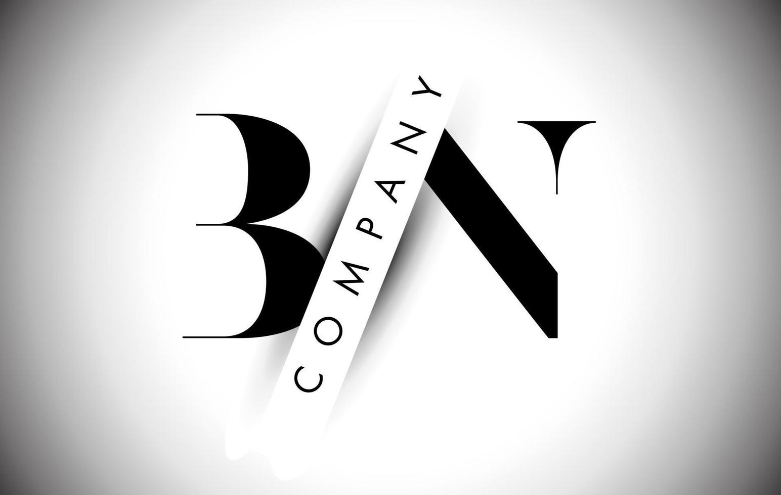 BN B N Letter Logo with Creative Shadow Cut and Overlayered Text Design. vector