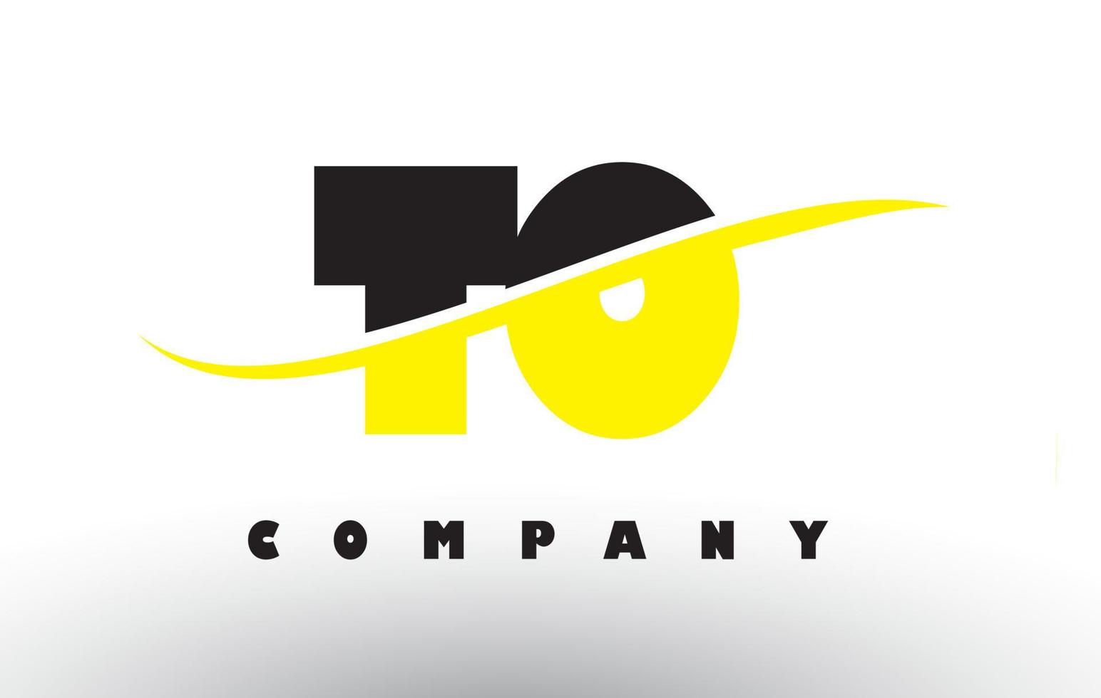 TO T O Black and Yellow Letter Logo with Swoosh. vector