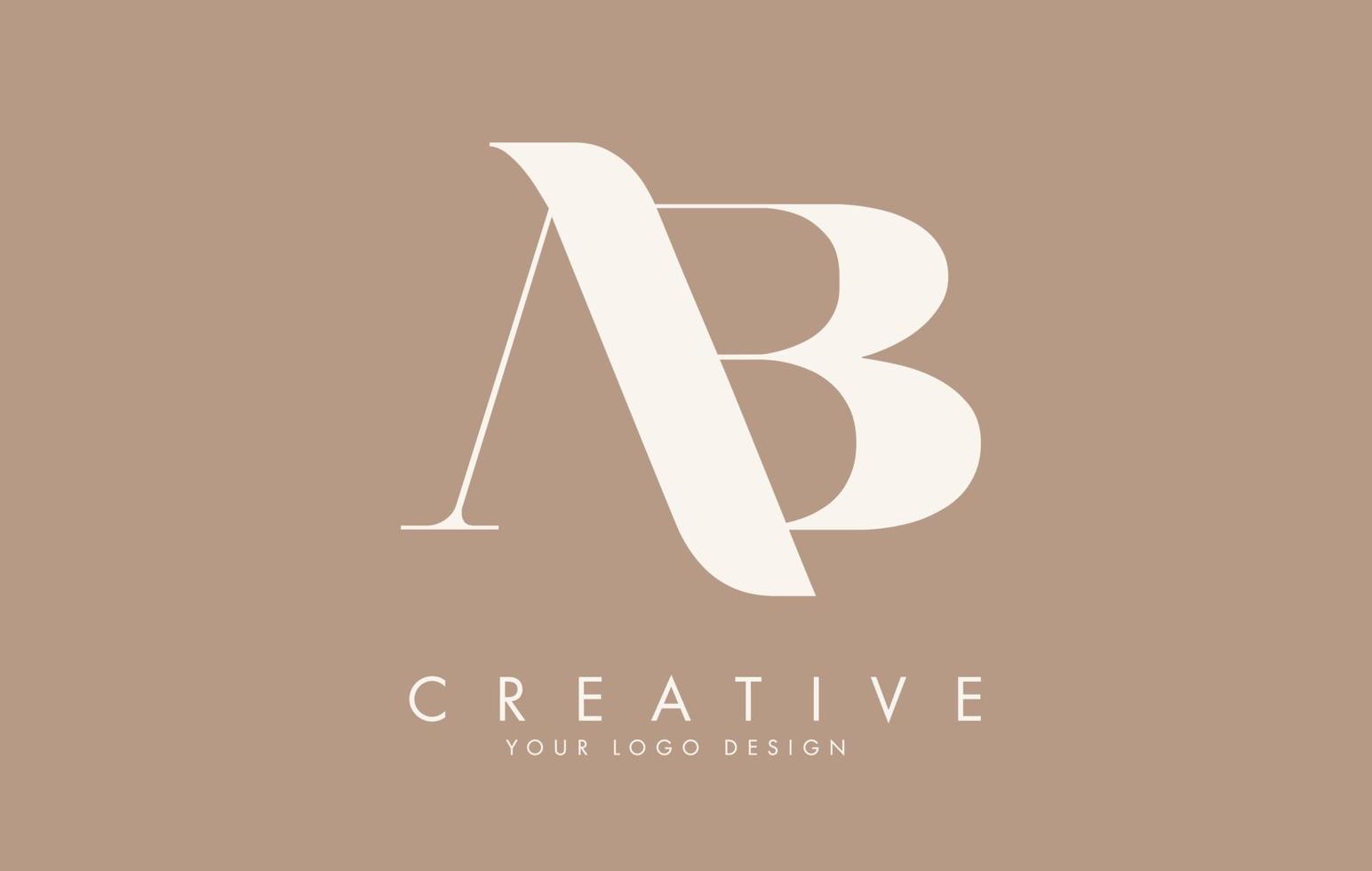 AB A B letters logo design. Long Tail effect vector illustration.