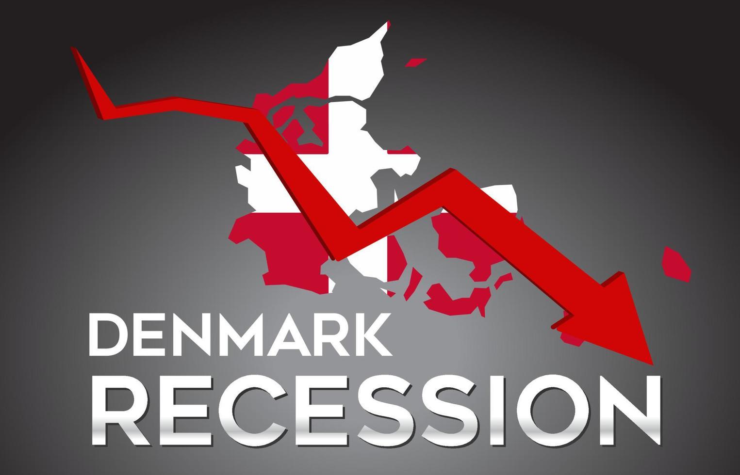 mapa del concepto creativo de la crisis económica de la recesión de la república checa con la flecha del desplome económico. vector