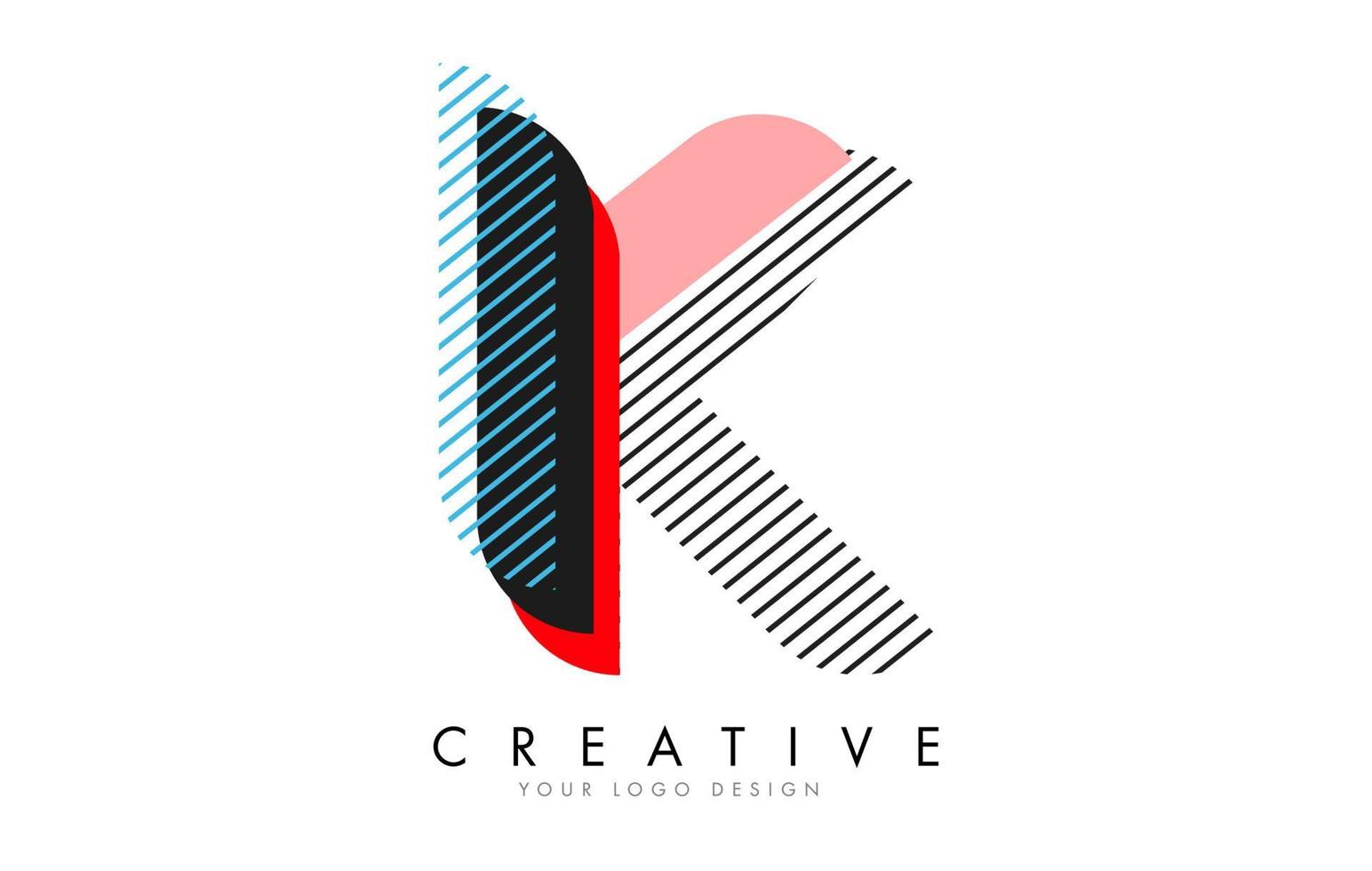K Letter with an abstract Pop Art Logo Design. vector