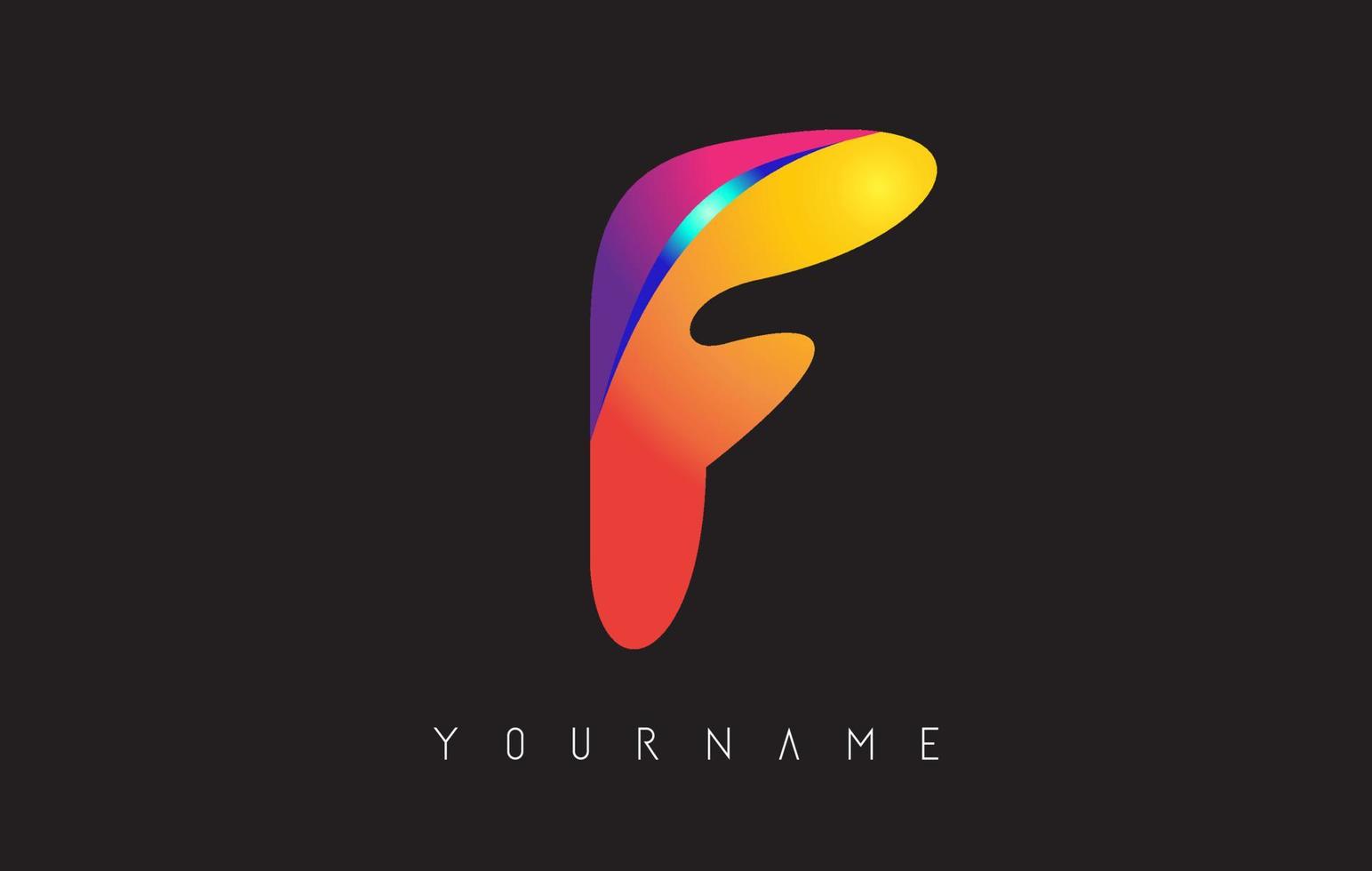 Letter F logo with gradient color design. Business card templates. Letter F vector Illustration.