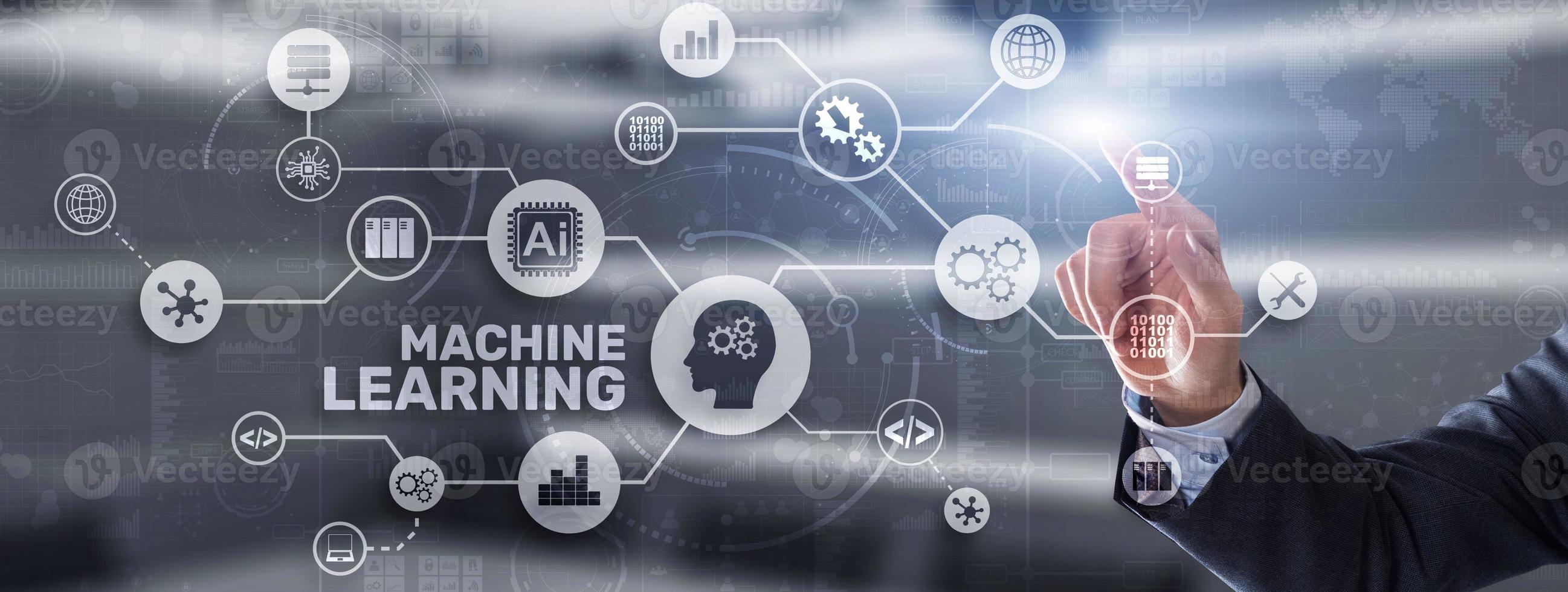 Machine Learning Modern Computer Technologies concept. Artificial intelligence AI photo