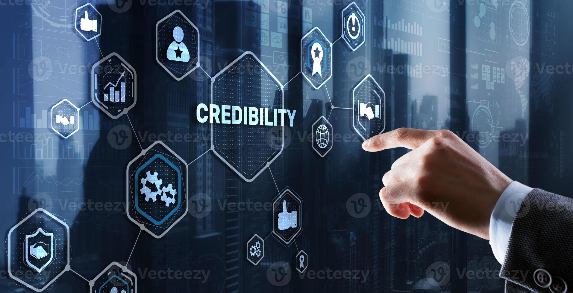 Credibility improvement. Modern business solution concept photo