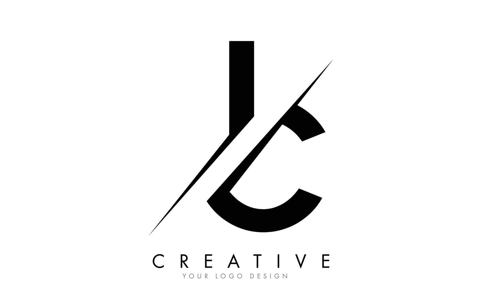 IC I C Letter Logo Design with a Creative Cut. vector