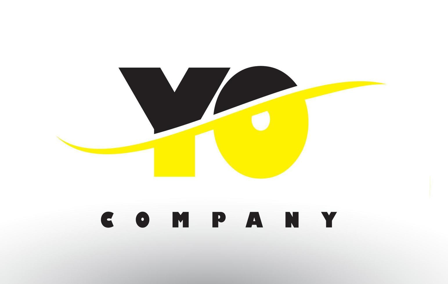 yo yo logo de letra negro y amarillo con swoosh. vector