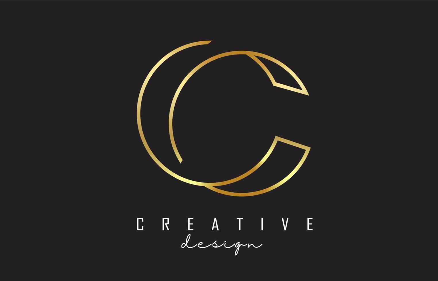 Golden C Letter Logo with Monogram and luxury design. Graphic golden C icon. vector