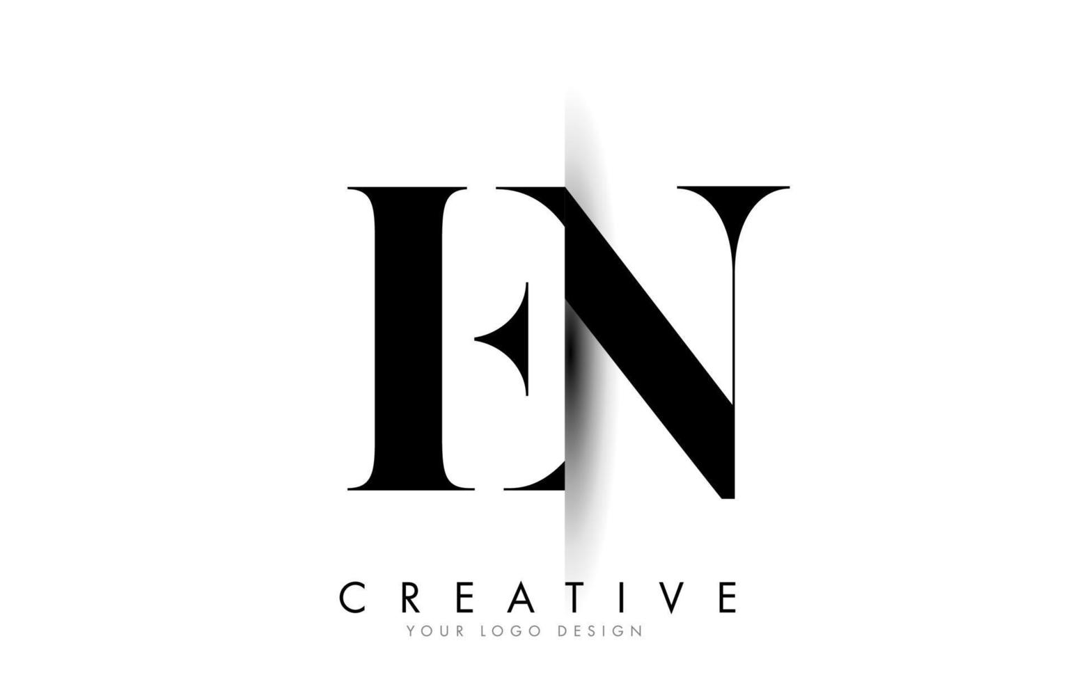 EN E N Letter Logo with Creative Shadow Cut Design. vector