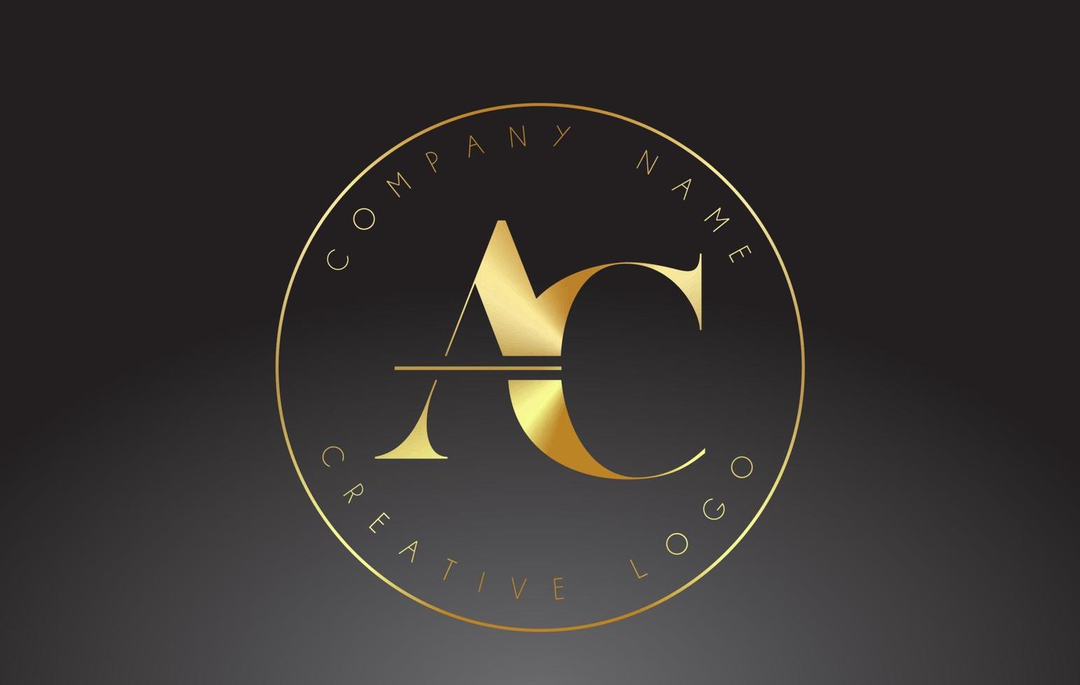 Golden Letters AC A C Logo with a minimalist design. Simple AC Icon with Circular Name Pattern. vector
