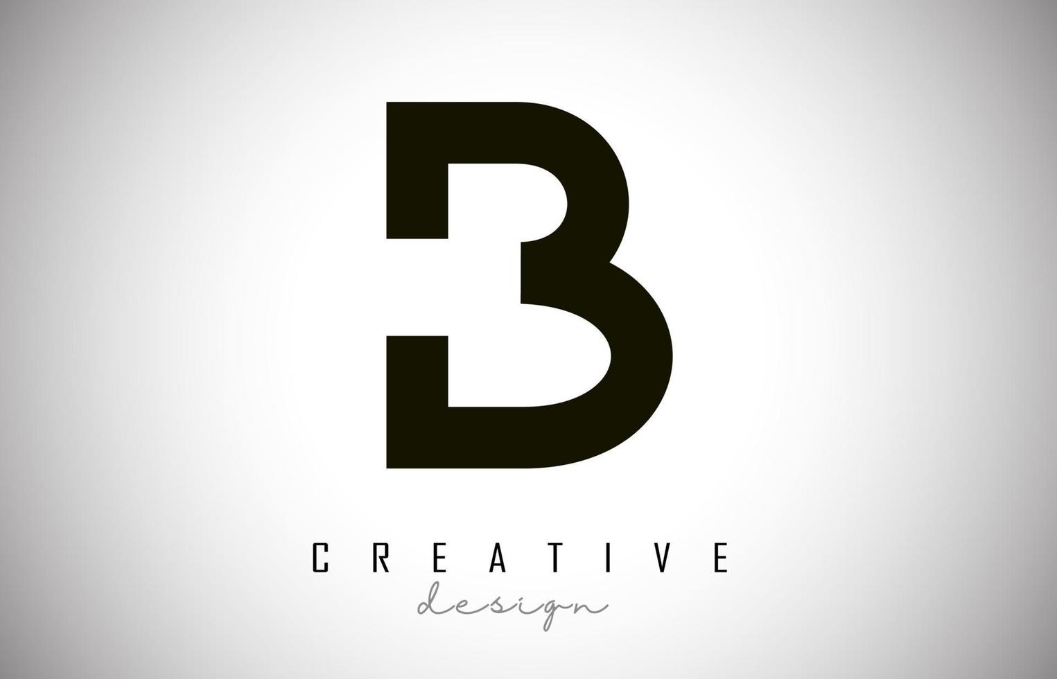 Diseño del vector del monograma del logotipo de la letra b. icono de letra b creativo con líneas negras