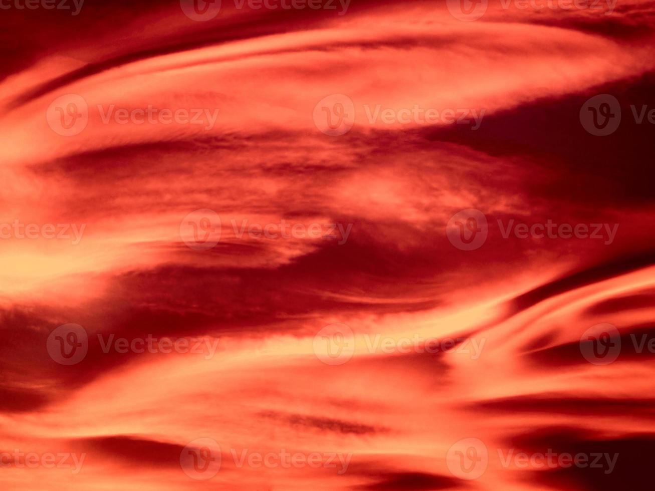 red sunset sky with clouds background photo
