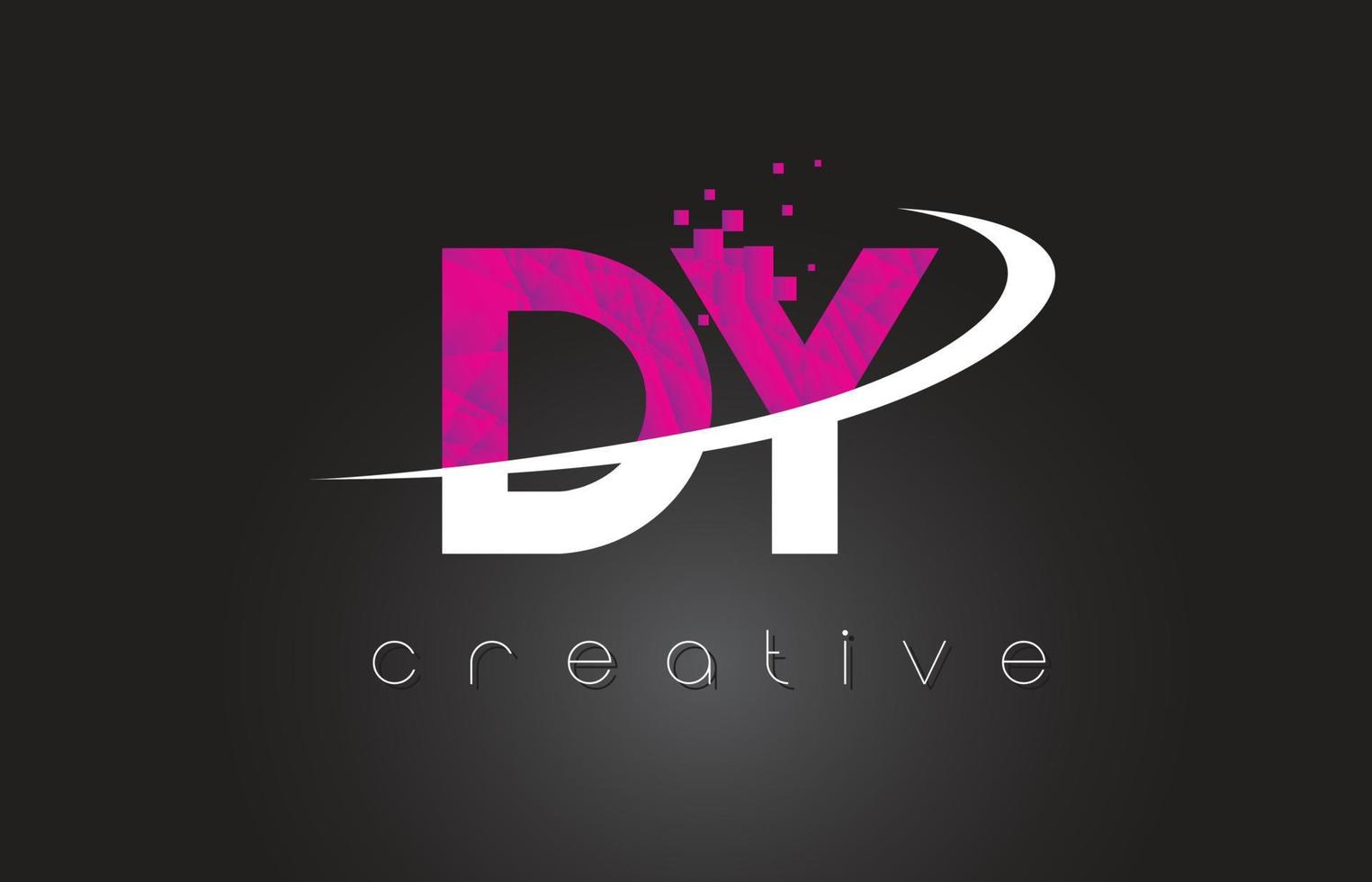 DY D Y Creative Letters Design With White Pink Colors vector