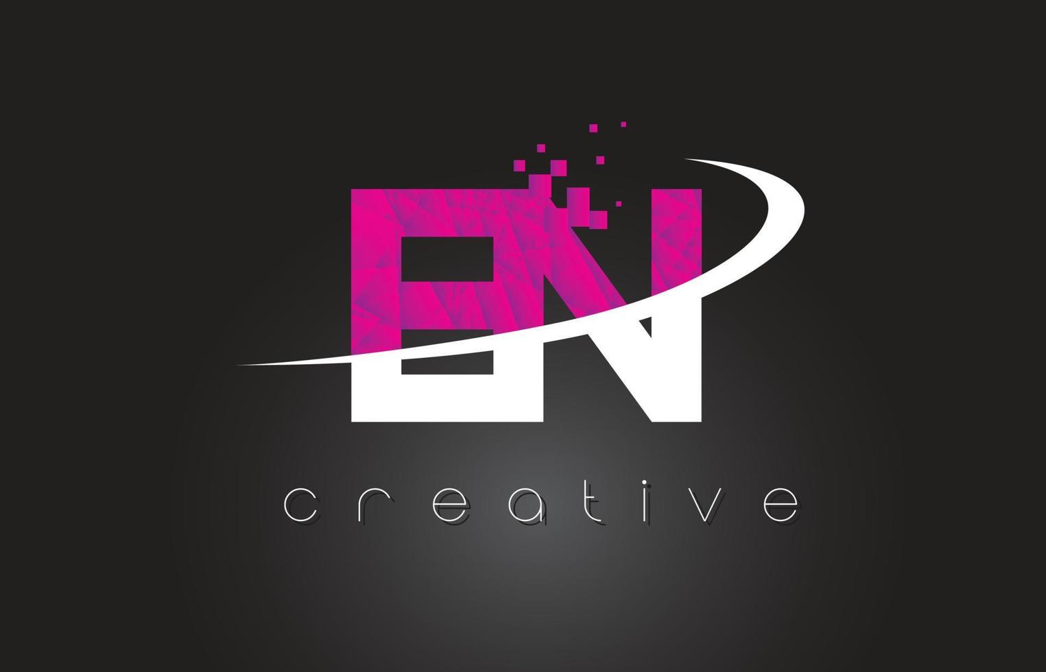 EN E N Creative Letters Design With White Pink Colors vector