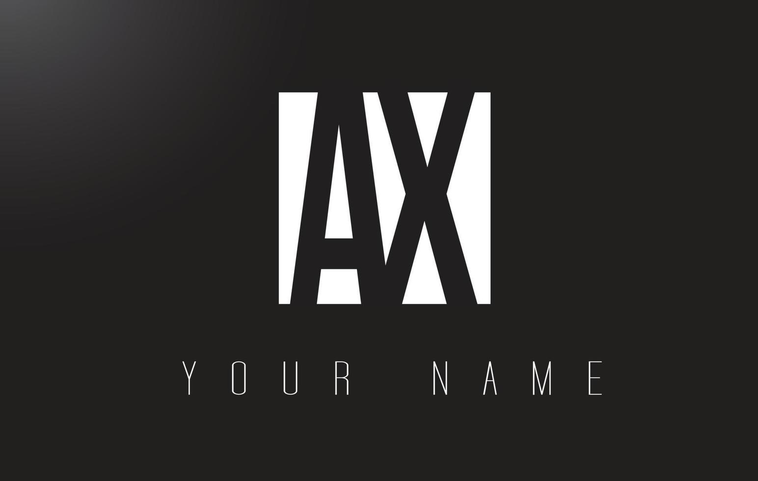 AX Letter Logo With Black and White Negative Space Design. vector