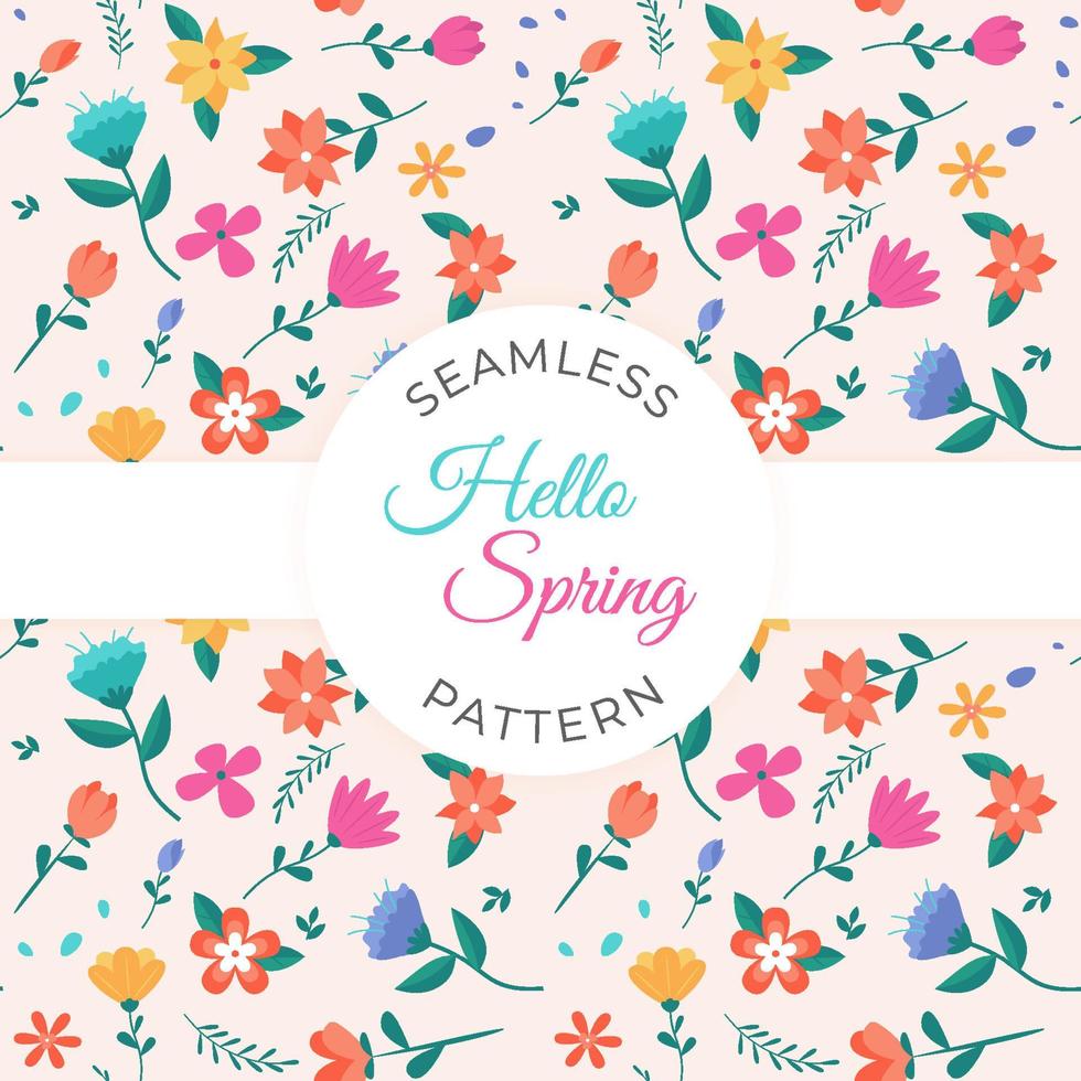 Seamless Floral Spring Pattern vector