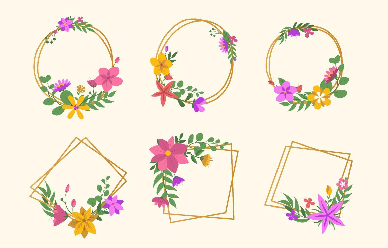 Floral Spring Frame Collection vector