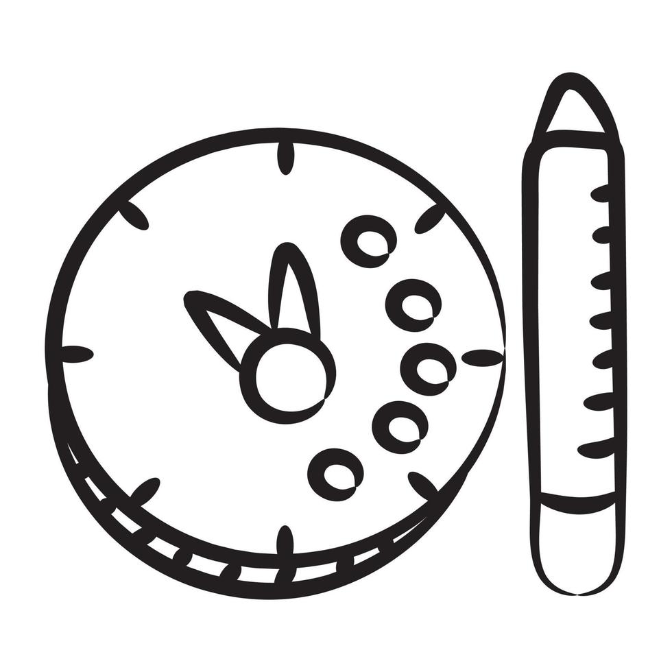 Pencil with wall clock depicting time management vector