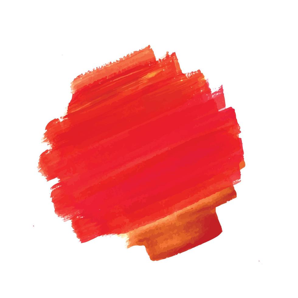Red brush stroke watercolor design vector