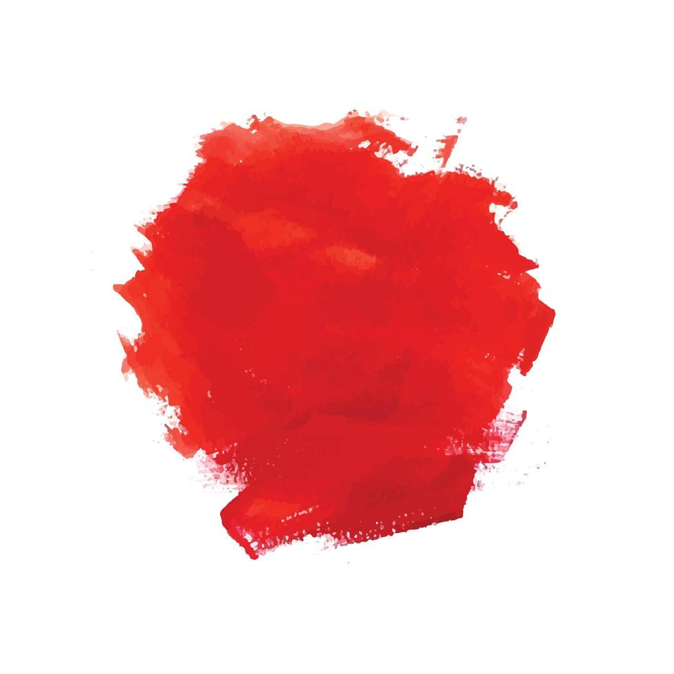 Hand draw red brush stroke watercolor design vector