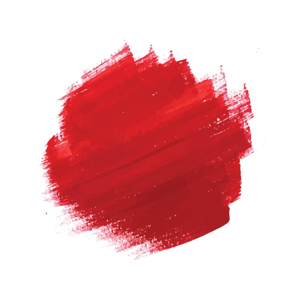 Red brush stroke watercolor design vector