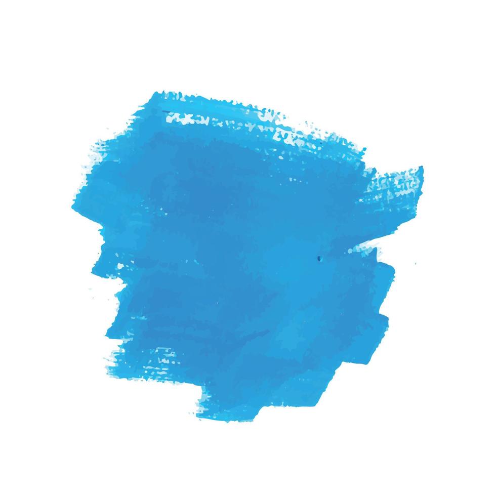 Hand draw blue brush stroke watercolor design vector