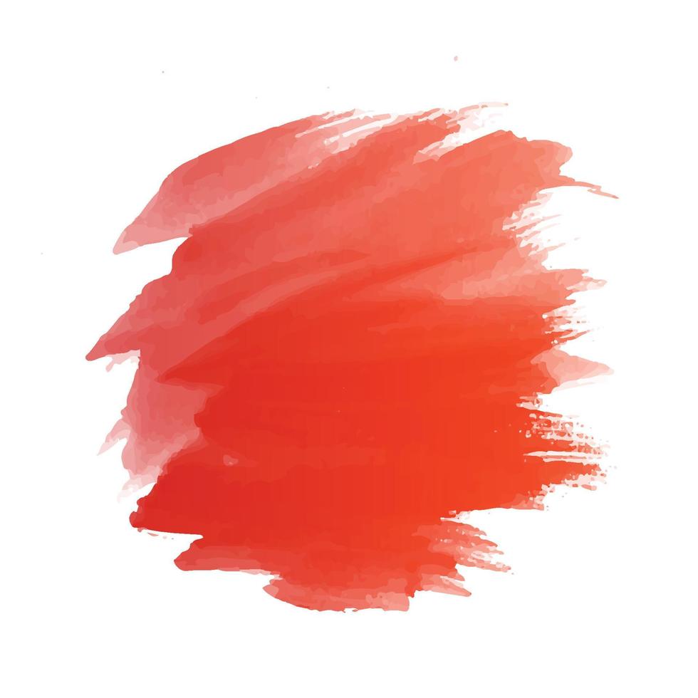 Hand draw red brush stroke watercolor design vector