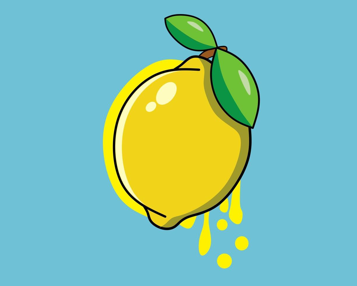 Freshly squeezed lemon fruit, vector illustration collection