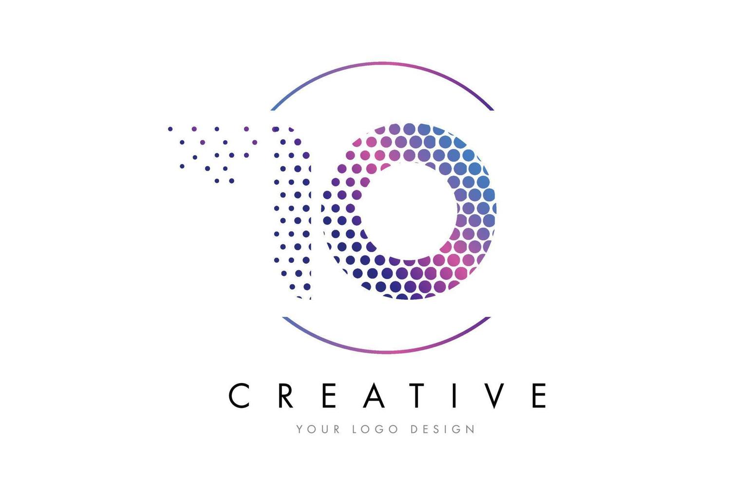 IO I O Pink Magenta Dotted Bubble Letter Logo Design Vector