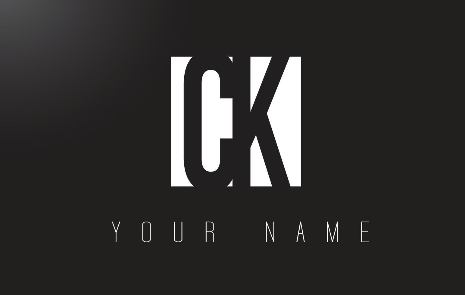 CK Letter Logo With Black and White Negative Space Design. vector