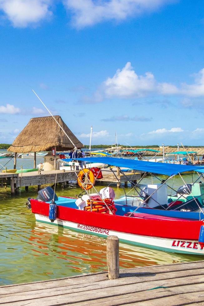 Chiquila Mexico 21. December 2021 Panorama landscape boats port harbor ferries Puerto de Chiquila Mexico. photo