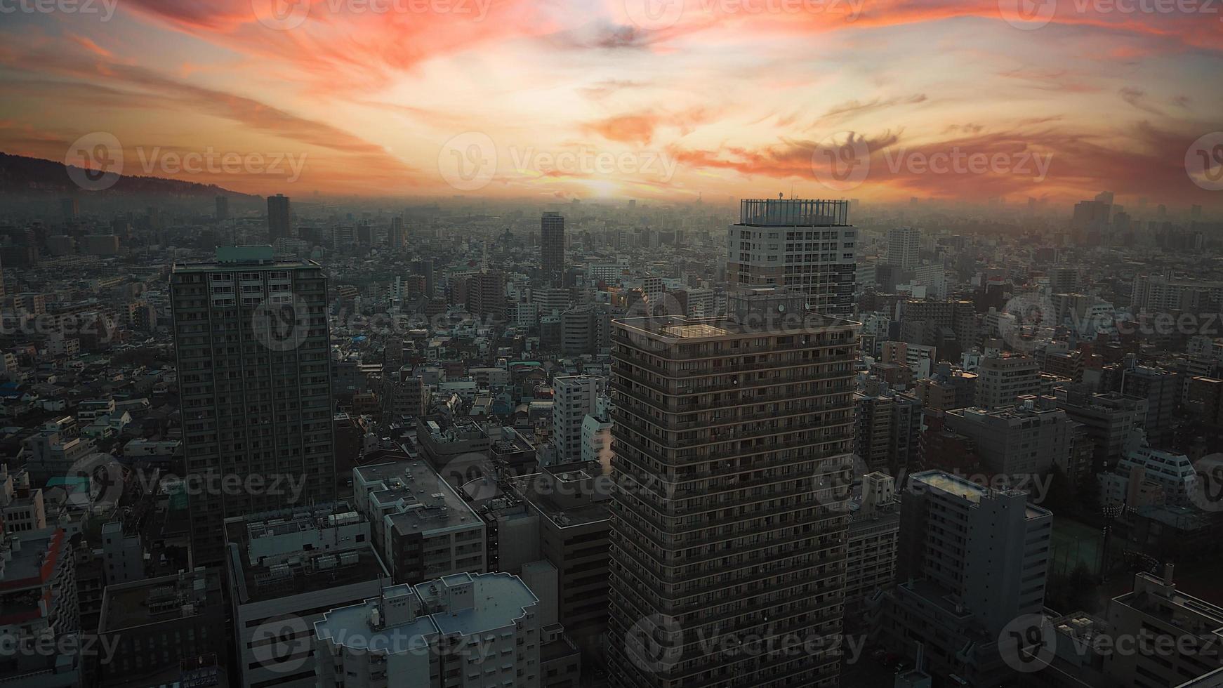 Ikebukuro District. Aerial view of Ikebukuro city Tokyo Japan. photo