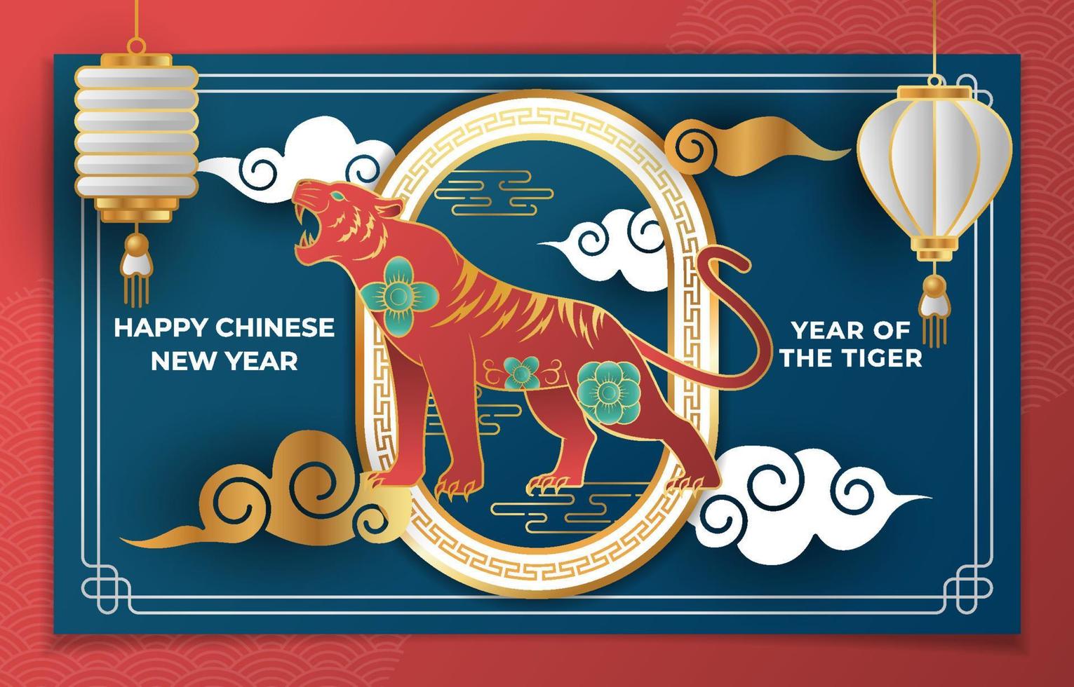 Chinese New Year 2022 Year of Tiger vector