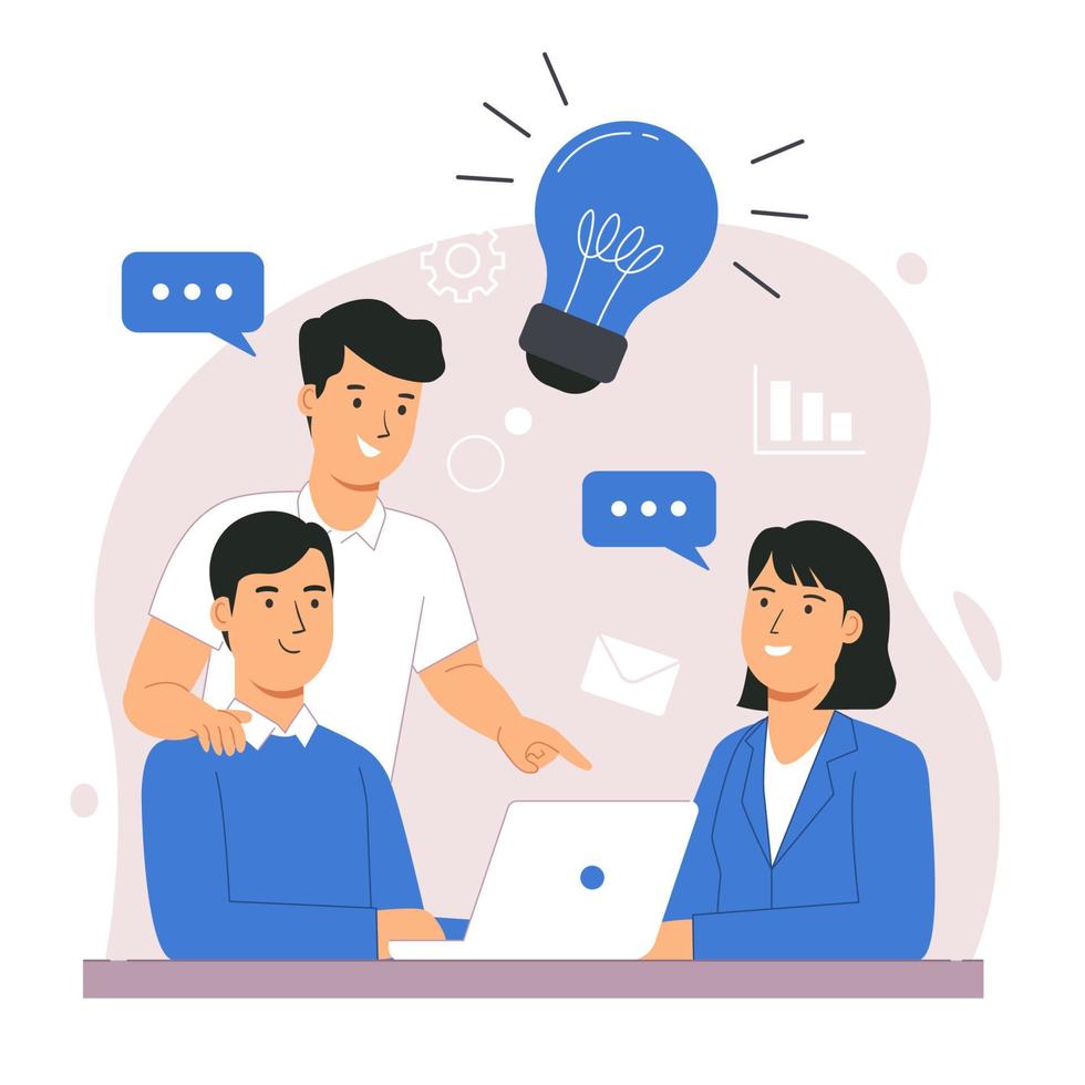 Business Team Finding Brilliant Ideas vector