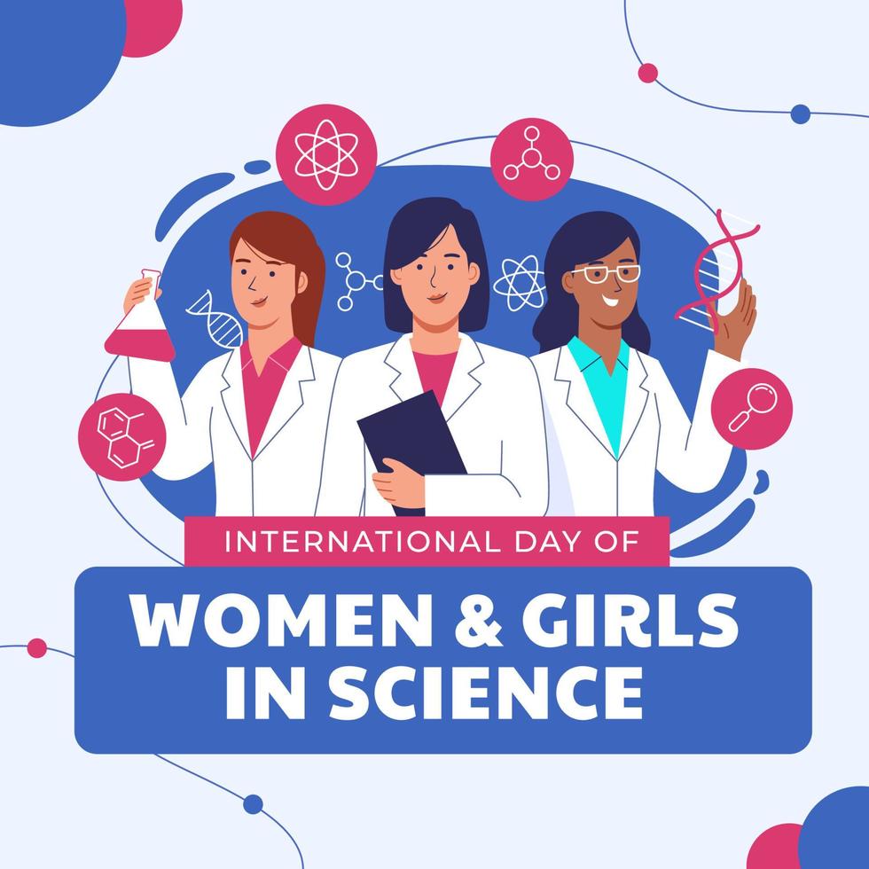 International Day of Women and Girls in Science vector